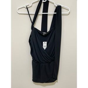 NWT Express Black Halter Top Tie belt, Size Medium